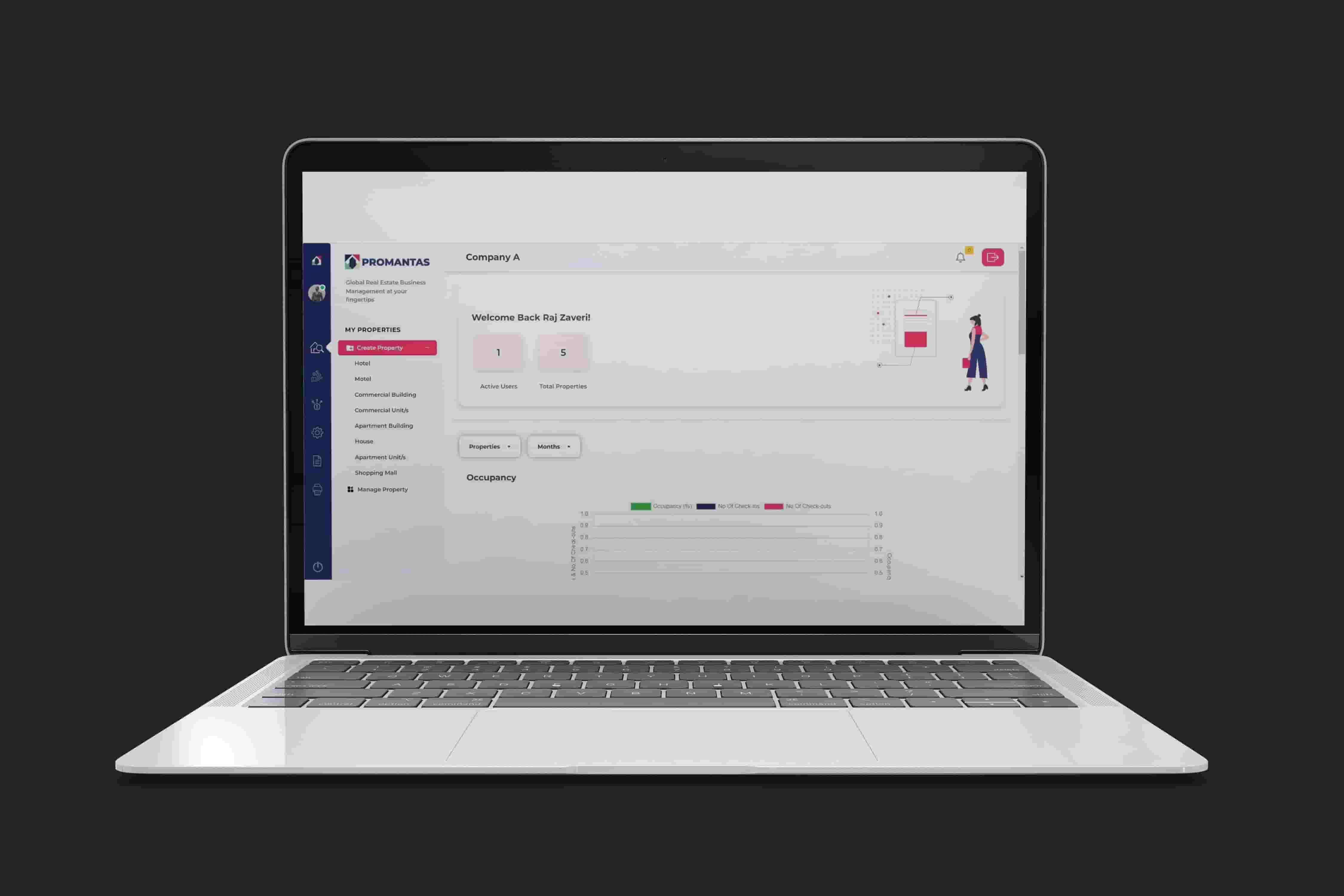 An image of a laptop screen displaying a shopping cart on a free property management system.